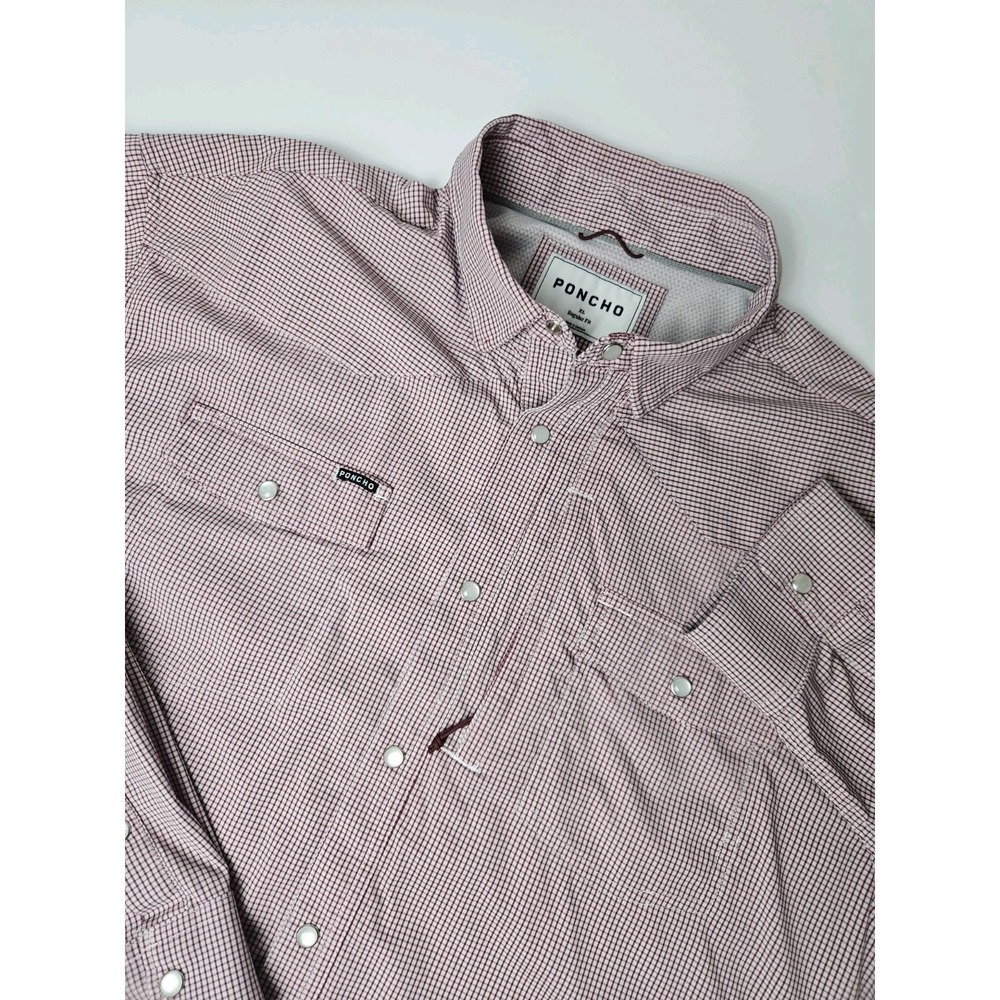 Poncho Men's The Good Bull Westwrn Long Sleeve Pearl Snap Regular Fit Shirt XL